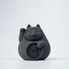 【平安福氣財運到】胖胖招財貓 (中) 炭錢黑