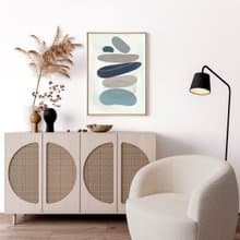 悠藍寂靜l-藍色幾何風裝飾畫/邊櫃擺設/探家禮/玄關掛畫/居家生活