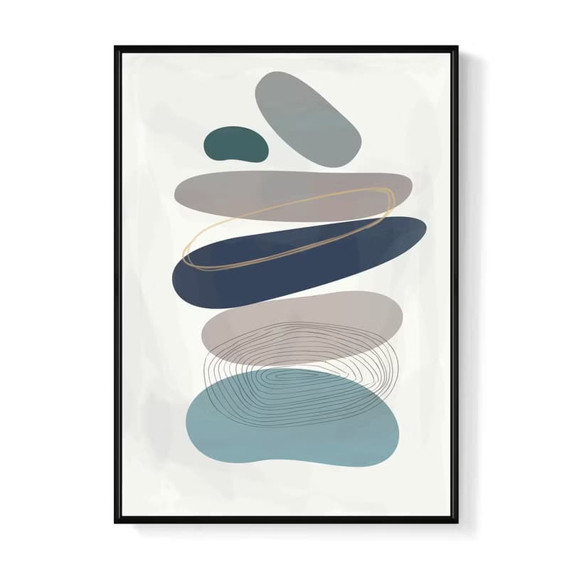 悠藍寂靜l-藍色幾何風裝飾畫/邊櫃擺設/探家禮/玄關掛畫/居家生活