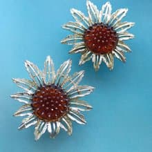 Vintage Jewelry 西洋古董飾品 SARAH COV Staburst 夾式耳環