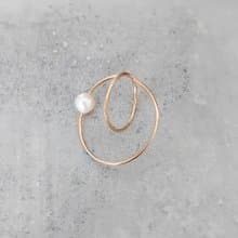 14kgf Freshwater Pearls W circle ear cuffs 1piece