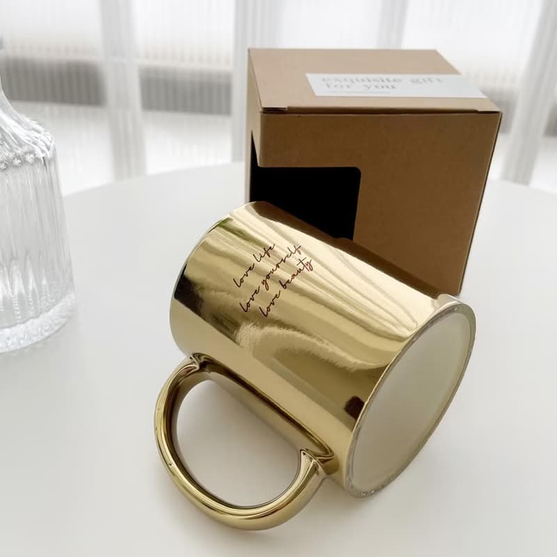 【品牌鍍金馬克杯】 日常禮物首選 Golden Elegance Mug