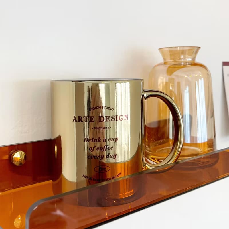 【品牌鍍金馬克杯】 日常禮物首選 Golden Elegance Mug