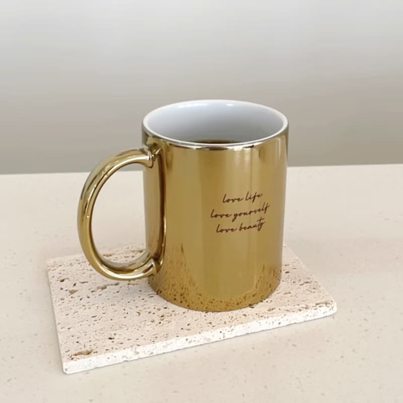 【品牌鍍金馬克杯】 日常禮物首選 Golden Elegance Mug