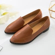 Erato-焦糖棕-手工真皮文青樂福鞋(現貨+訂製)