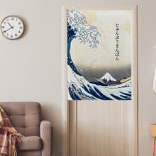 浮世繪海浪文創門簾-彈性布