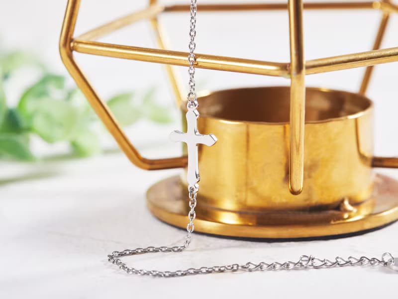 十字架手鍊-抗敏醫療鋼