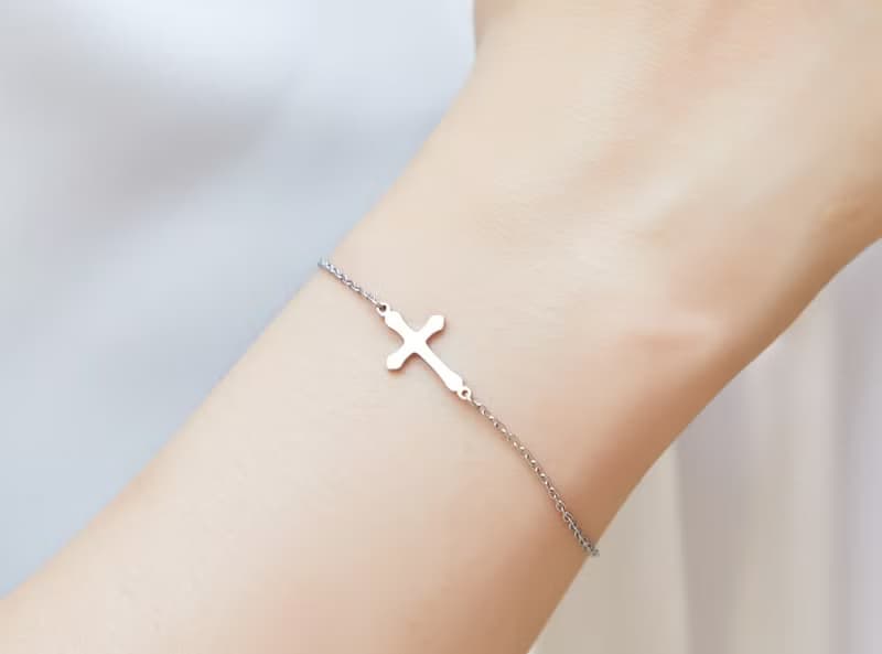十字架手鍊-抗敏醫療鋼