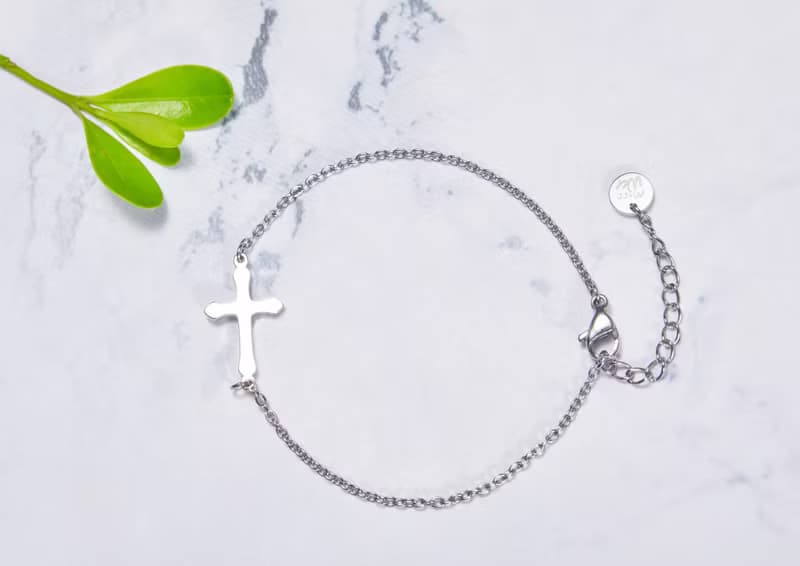 十字架手鍊-抗敏醫療鋼