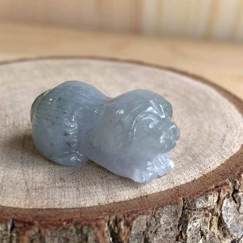 冰膠晴水帶飄花狗狗|天然緬甸玉A貨翡翠