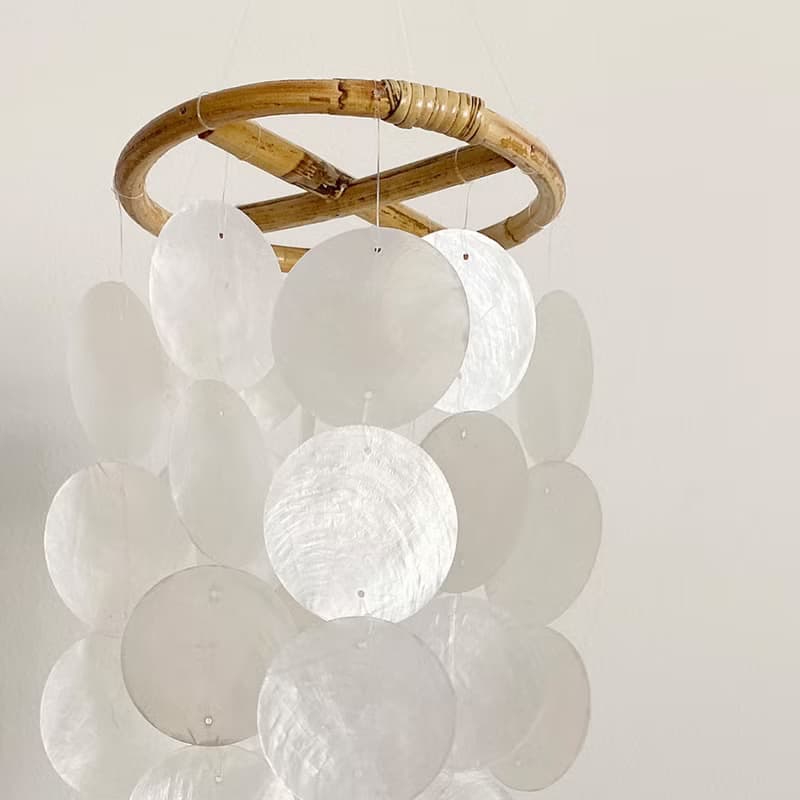 DIY-KIT | Finnish Restr._White(XS) Circle | Shell Wind Chime Mobile| #0-322
