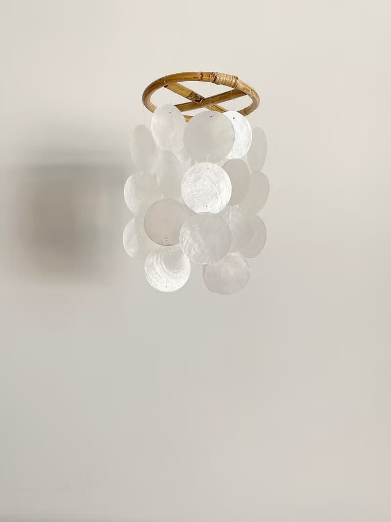 DIY-KIT | Finnish Restr._White(XS) Circle | Shell Wind Chime Mobile| #0-322