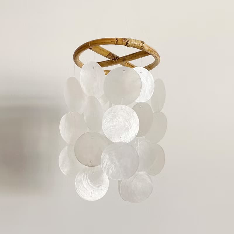 DIY-KIT | Finnish Restr._White(XS) Circle | Shell Wind Chime Mobile| #0-322