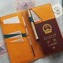 多功能筆插長款護照夾錢包護照套 訂製刻字禮物 純手工牛皮多色