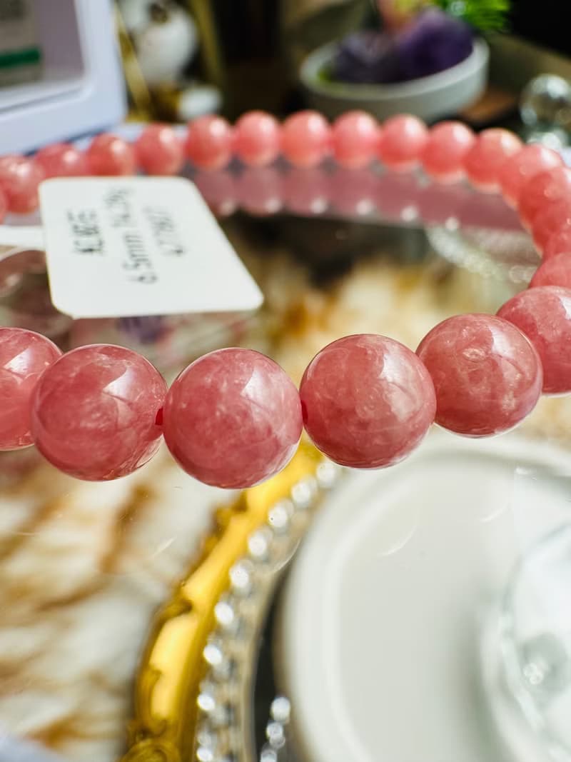 小小精品阿根廷橘粉冰種紅紋石6.5mm14.28g正桃花感情運提升魅力