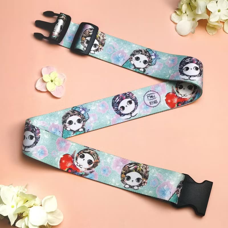 行李束帶 | 行李帶 | 防摔加固 - 清新綠暖暖貓、少女粉暖暖貓