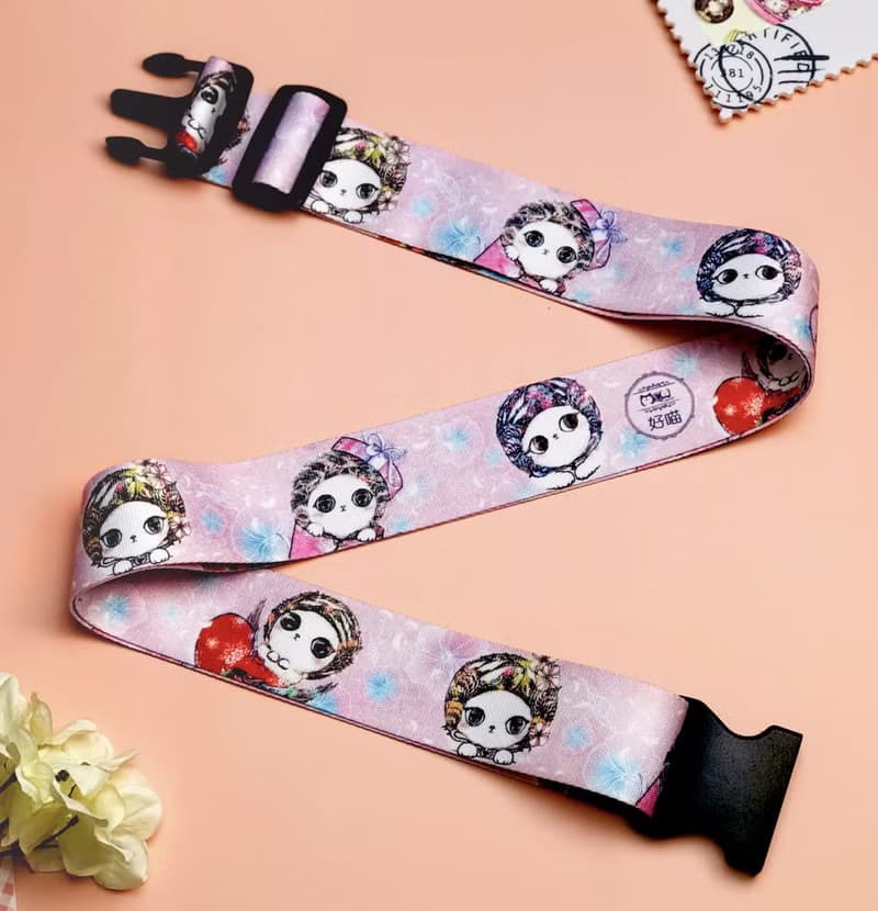 行李束帶 | 行李帶 | 防摔加固 - 清新綠暖暖貓、少女粉暖暖貓