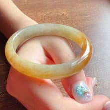 冰黃翡翡翠貴妃鐲 | 17圍 | 天然緬甸玉翡翠A貨 | 送禮
