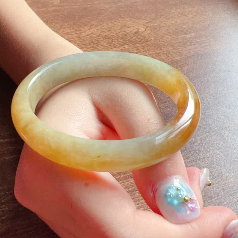 冰黃翡翡翠貴妃鐲 | 17圍 | 天然緬甸玉翡翠A貨 | 送禮