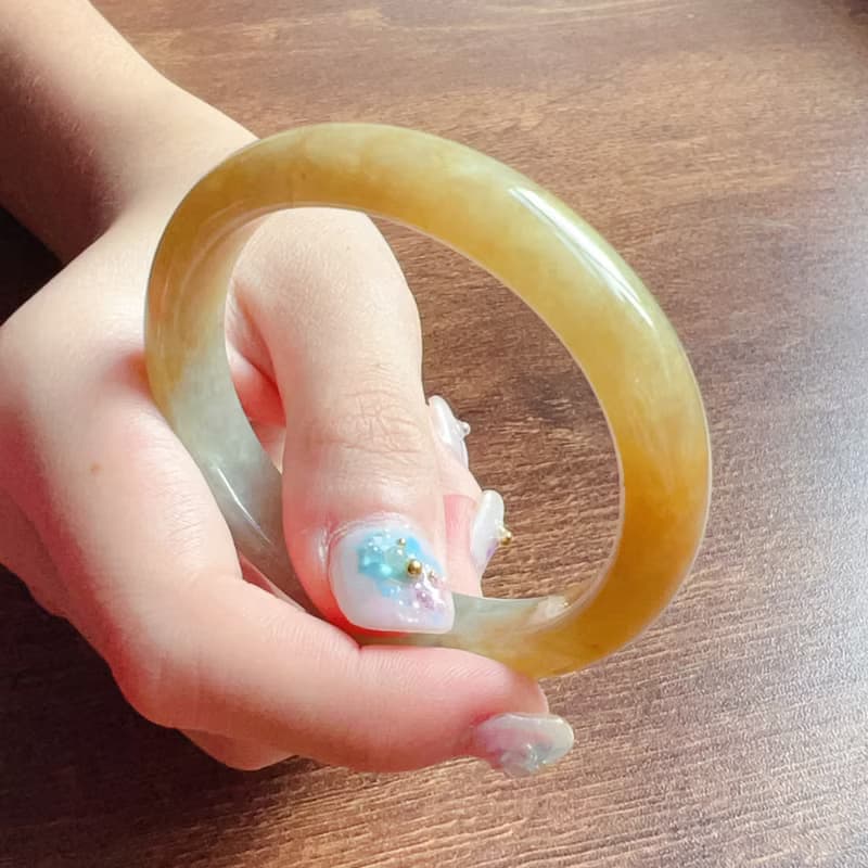 冰黃翡翡翠貴妃鐲 | 17圍 | 天然緬甸玉翡翠A貨 | 送禮