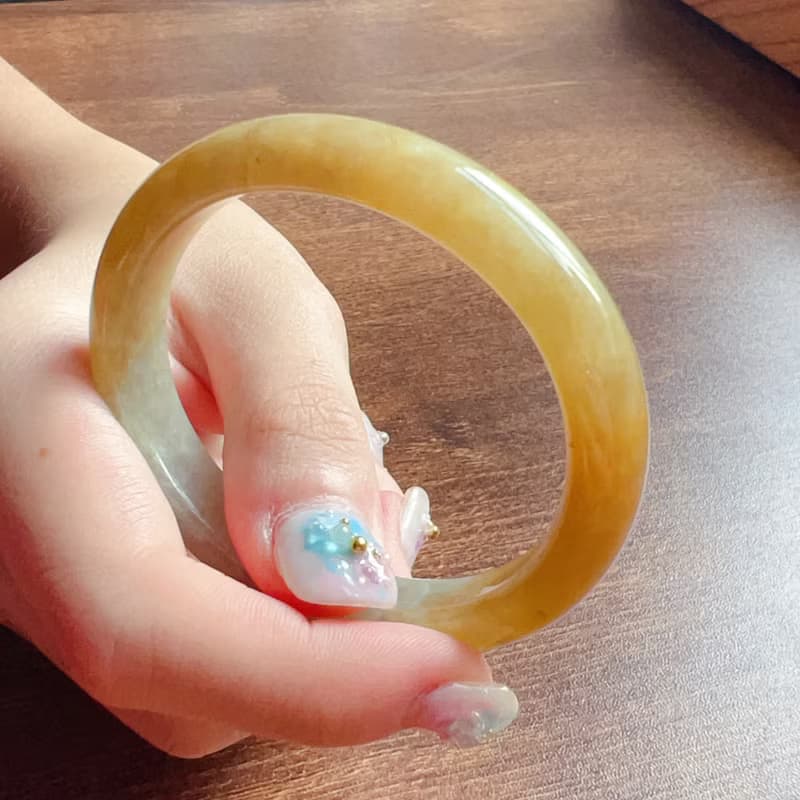 冰黃翡翡翠貴妃鐲 | 17圍 | 天然緬甸玉翡翠A貨 | 送禮
