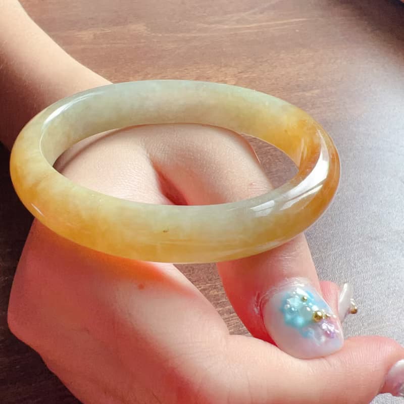 冰黃翡翡翠貴妃鐲 | 17圍 | 天然緬甸玉翡翠A貨 | 送禮