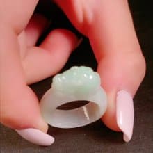 【招財】飄陽綠翡翠貔貅戒指戒圈 |國際10圍 | 天然緬甸玉翡翠A貨