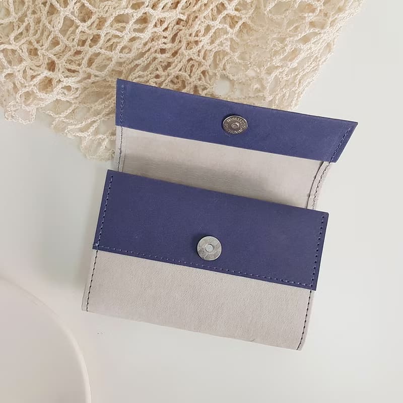 質感撞色 水洗牛皮紙夾 短夾 皮夾 零錢包