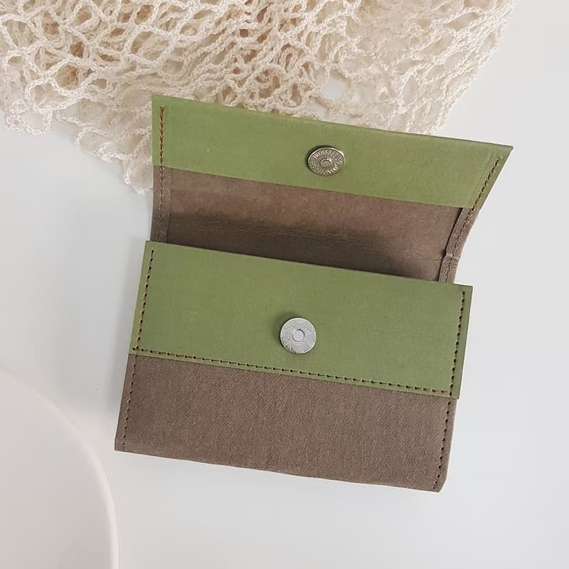 質感撞色 水洗牛皮紙夾 短夾 皮夾 零錢包