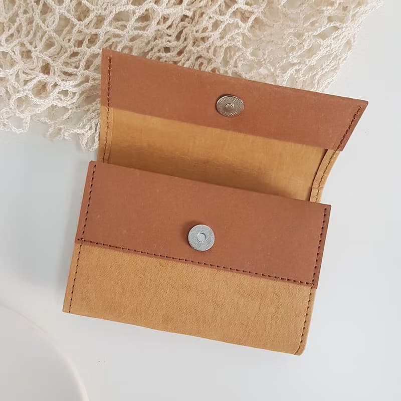 質感撞色 水洗牛皮紙夾 短夾 皮夾 零錢包