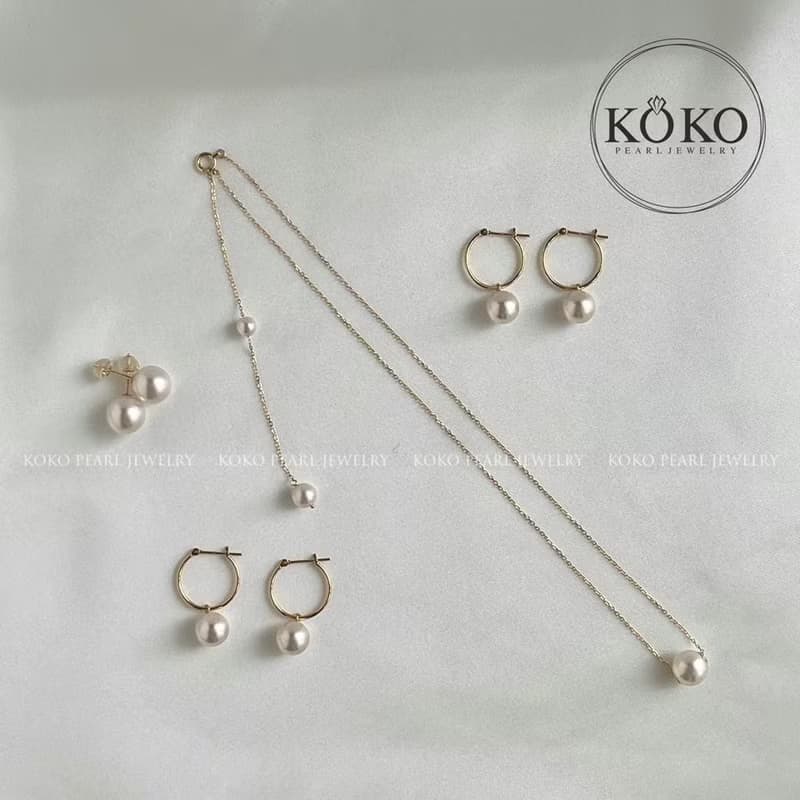 日本直送 京都原創 小金圈珍珠耳環8-8.5mm 禮物