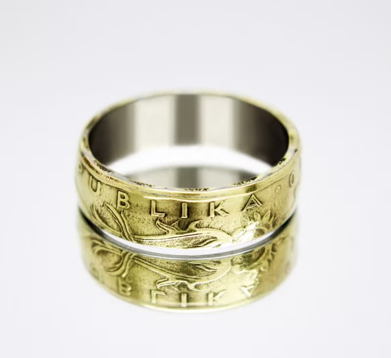 Czech Republic Coin Ring 20 Crowns 1993-2022 coin rings for men coin rings gift