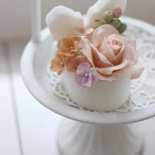 蝴蝶花卉擴香石－附歐式浮雕花石膏托盤