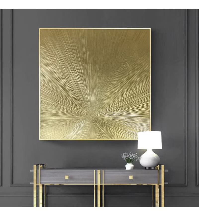 Abstract gold texture painting on canvas painting Wall Ar for Living room