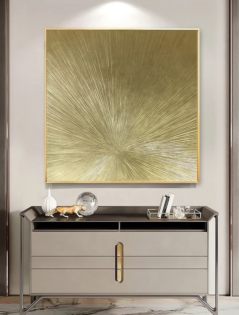 Abstract gold texture painting on canvas painting Wall Ar for Living room