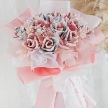 粉紅花束/鈔票花束/錢花束/有錢花/生日花束/情人節花束/生日禮物