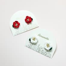 椿花耳環/耳墜