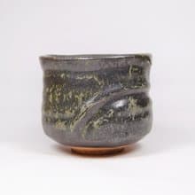 明芽窯 l 墨綠流紋茶杯 茶碗 陶器 陶藝品 茶具 H6