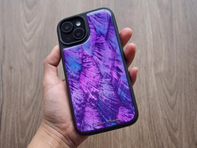 紫色 珍珠母貝 手工手機殼 適用iPhone16,15,14,13,12,11 Pro Max