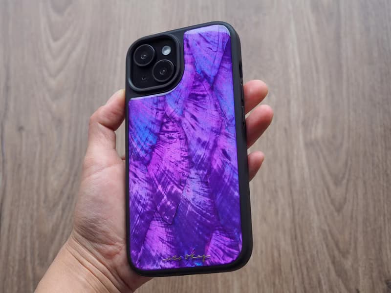 紫色 珍珠母貝 手工手機殼 適用iPhone16,15,14,13,12,11 Pro Max