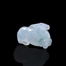 【馬到成功】冰種飄藍花翡翠唐馬 | 天然緬甸玉A貨翡翠 | 送禮