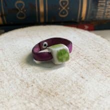 戒指 日本白瓷 自然釉色 無限看不膩色調 真皮革 設計等級