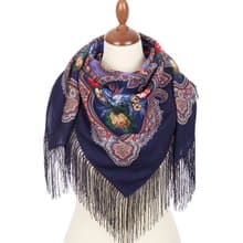 Authentic Pavlovo Posad Russian Shawl Scarf Soft 100% Wool 89x89 cm 1814-14