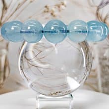 【海之精靈】天然15mm大顆粒 玻璃體海藍寶石 水晶手鍊手珠手串