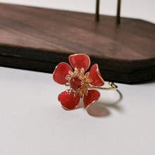 【Veverka】浮夢-戒指 生日禮物 花戒指 樹脂花 紅色花