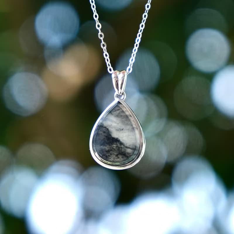 高冰種烏雞翡翠無事牌 天然緬甸翡翠A貨 S925銀 項鍊 冰種翡翠