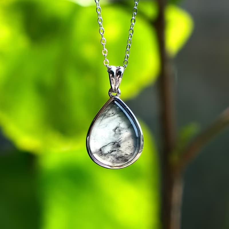 高冰種烏雞翡翠無事牌 天然緬甸翡翠A貨 S925銀 項鍊 冰種翡翠