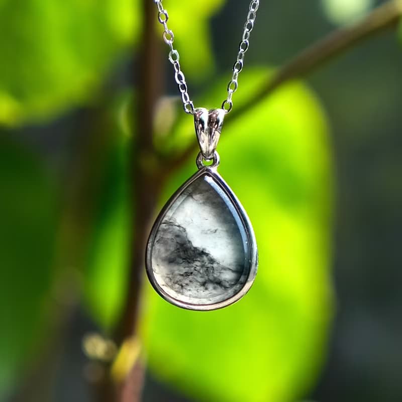 高冰種烏雞翡翠無事牌 天然緬甸翡翠A貨 S925銀 項鍊 冰種翡翠