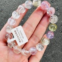 精品螢光星閃拉絲雙色紫鋰輝10.5-11.3mm40g水晶提高睡眠緩解焦慮