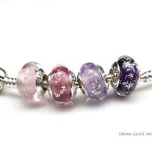 骨灰/毛髮琉璃珠-透明-夢幻粉紫系-單顆價格*訂製骨灰琉璃珠